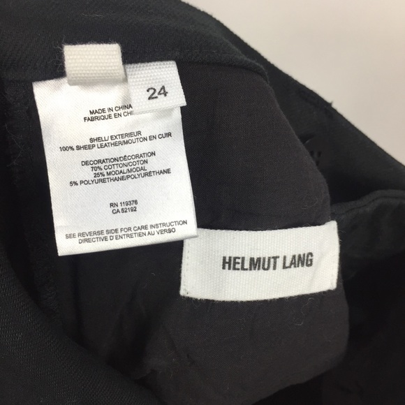 Helmut Lang Leather Panel Skinny Jeans Black 24 - Picture 4 of 16